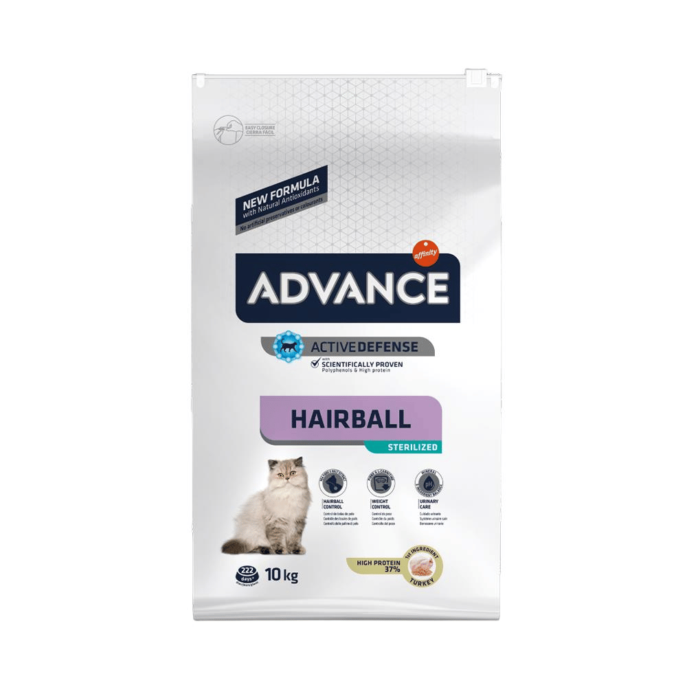 Advance Hindili Tüy Yumağı Önleyici Kısırlaştırılmış Kedi Maması 10 kgAdvance