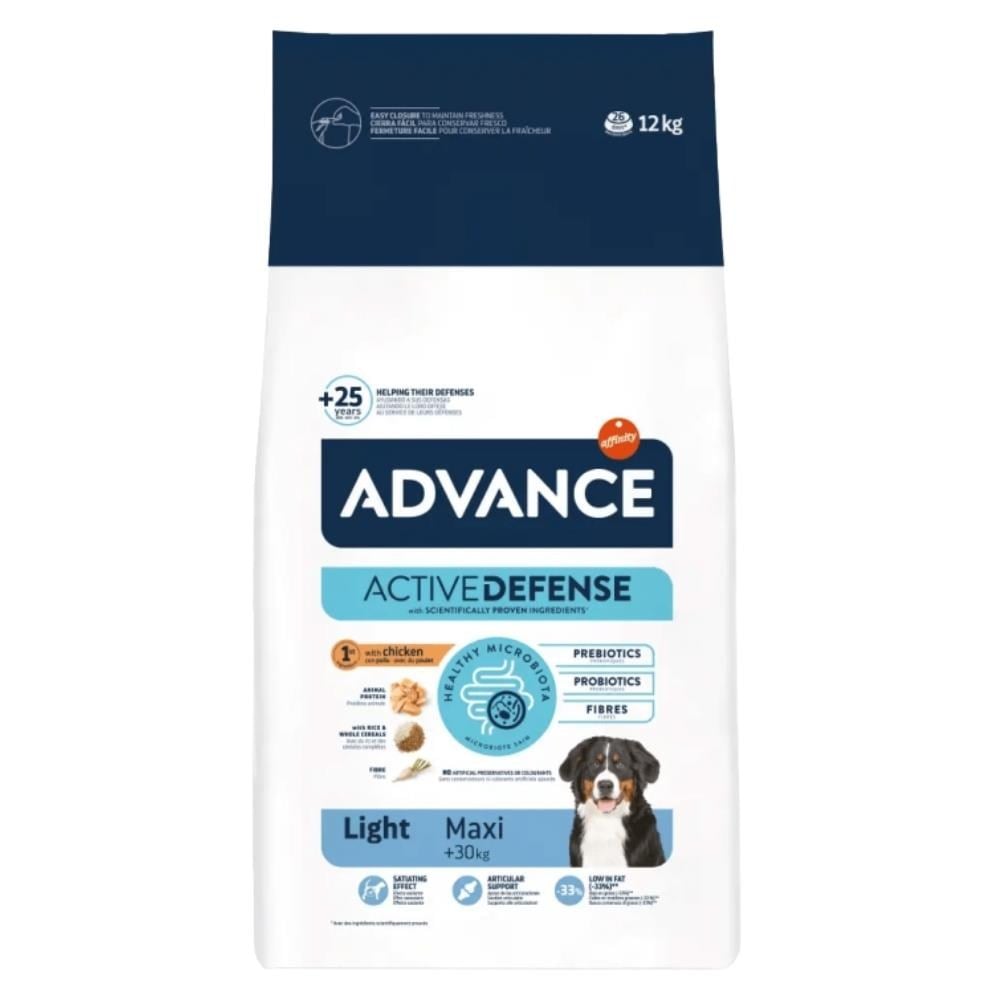 Advance Maxi Light Tavuklu ve Pirinçli Büyük Irk Yetişkin Köpek Maması 12 kgAdvance