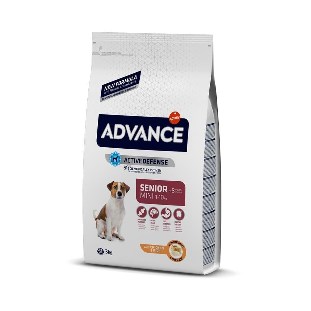 Advance Mini Senior 8+ Tavuklu Küçük Irk Yaşlı Köpek Maması 3 kgAdvance