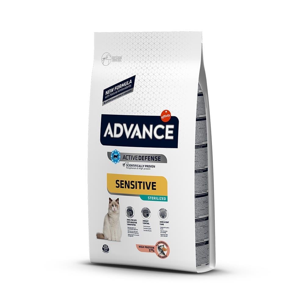 Advance Sensitive Somonlu Kısırlaştırılmış Kedi Maması 1,5 kgAdvance