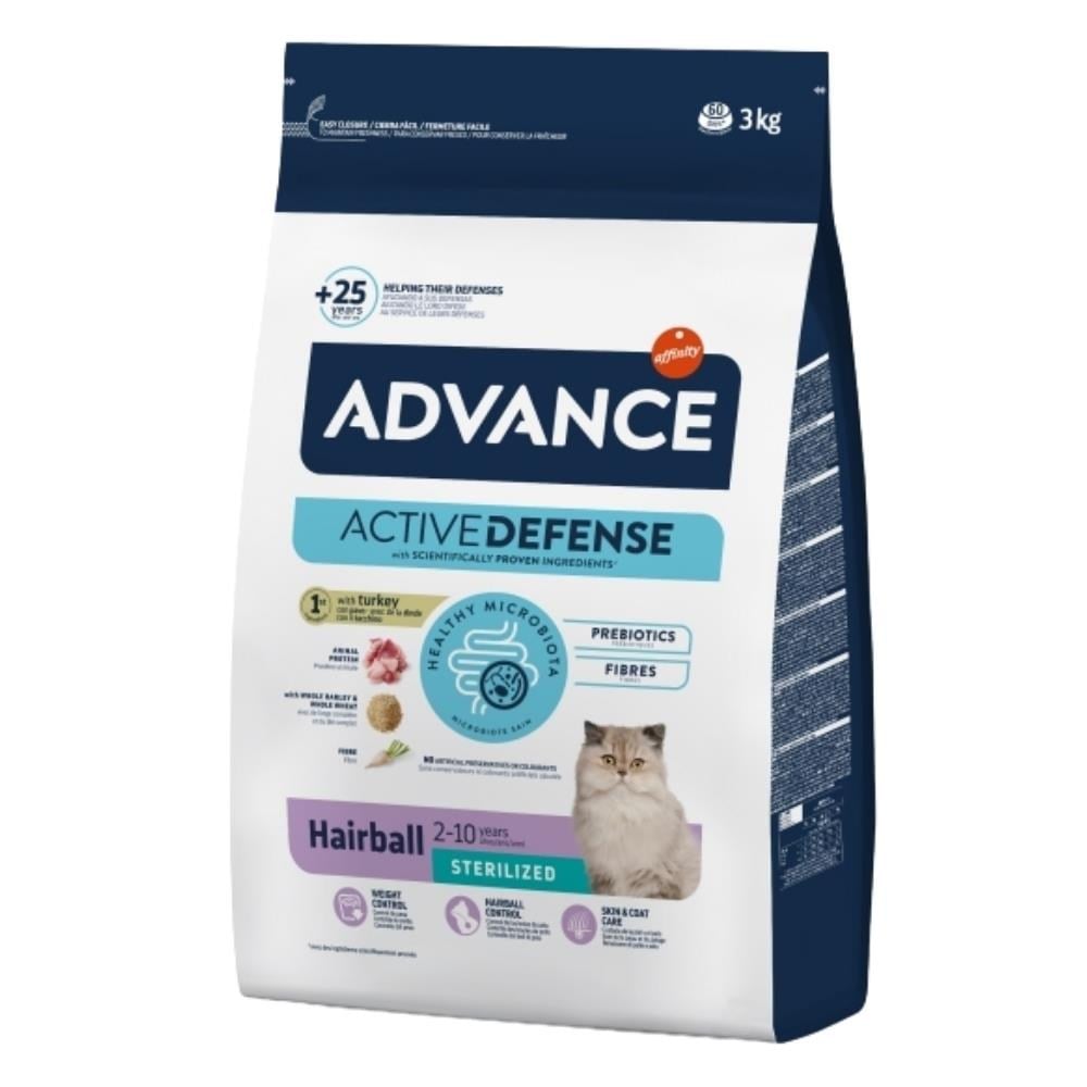 Advance Sterilized Hindili Kısırlaştırılmış Hairball Kedi Maması 3 KgAdvance