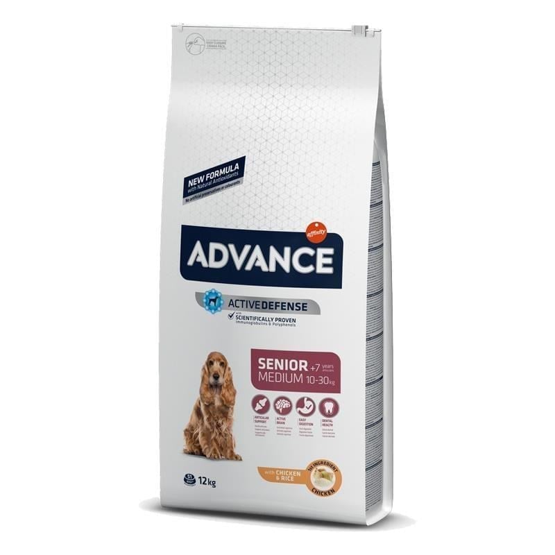 Advance Tavuklu ve Pirinçli Orta Irk Yaşlı Köpek Maması 12kgAdvance
