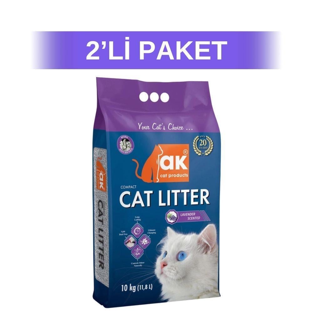 Akkum Lavanta Kokulu İnce Taneli Kedi Kumu 10 lt 2 AdetAkkum