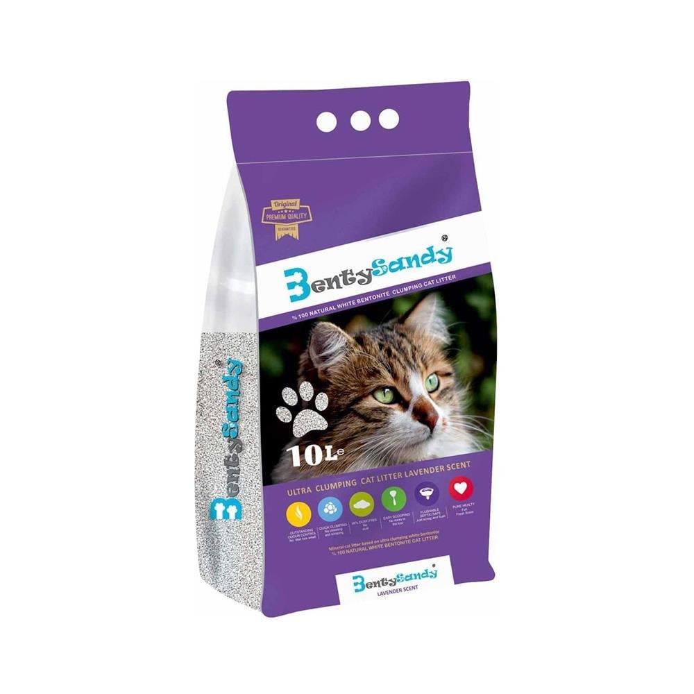 Bentysandy Doğal Lavantalı Topaklaşan İnce Taneli Kedi Kumu 10 ltBentysandy