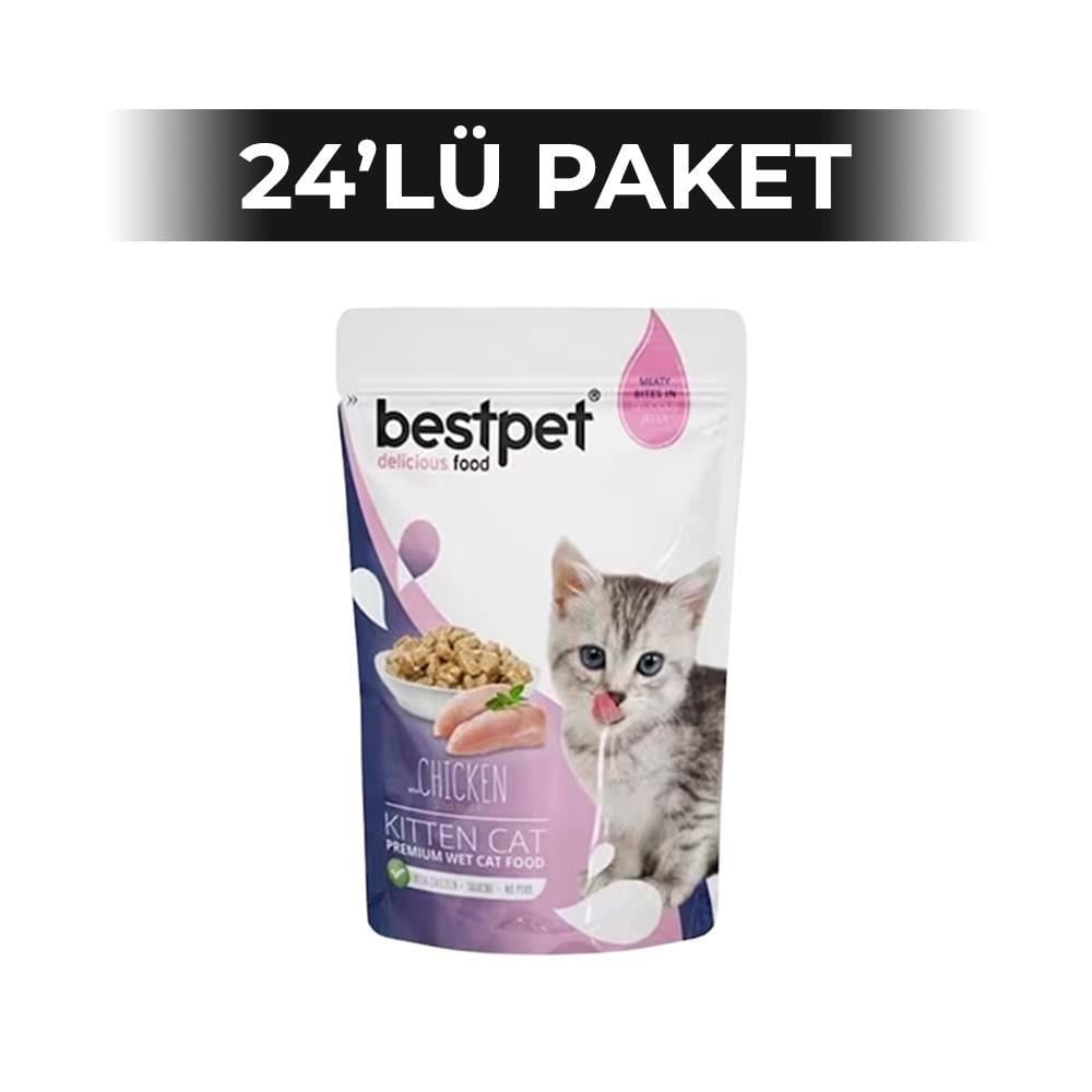 Bestpet Kitten Tavuklu Yavru Yaş Kedi Maması 85 gr 24 AdetBestPet