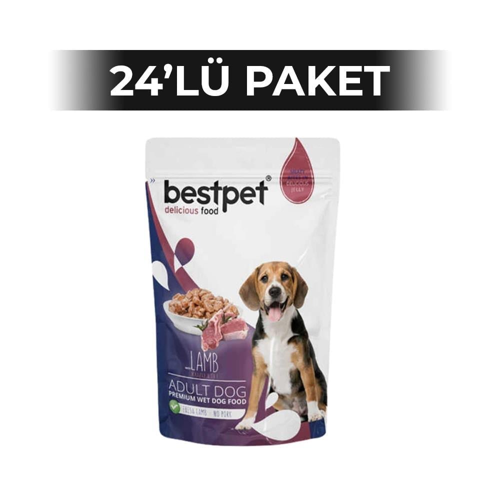 BestPet Pouch Kuzu Etli Yetişkin Köpek Konservesi 100 gr 24 AdetBestPet