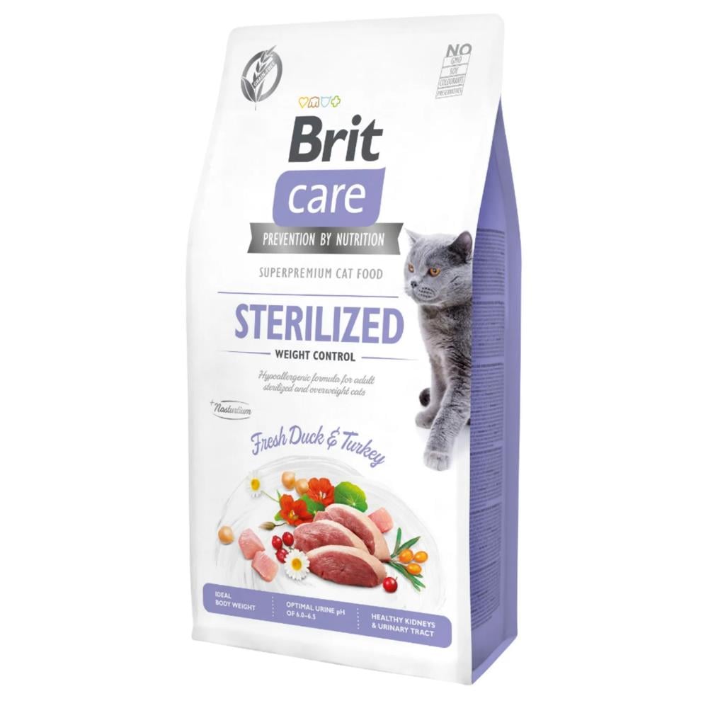 Brit Care Hipoalerjenik Kilo Kontrolü için Ördekli Tahılsız Kısırlaştırılmış Kedi Maması 7 kgBrit Care