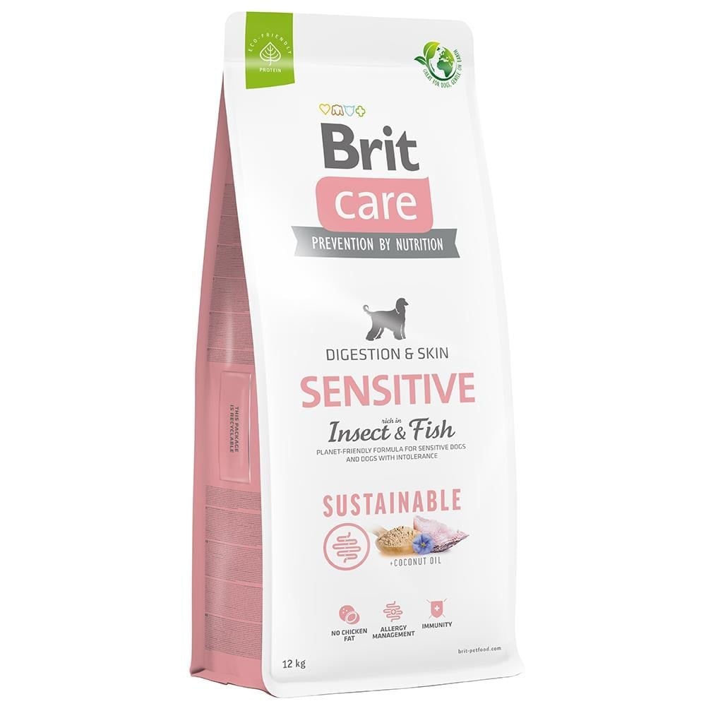Brit Care Sensitive Digeston & Skin Balıklı ve Larva Proteinli Yetişkin Köpek Maması 12kgBrit Care