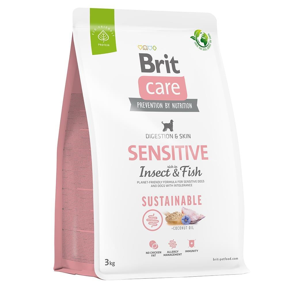 Brit Care Sensitive Digeston & Skin Balıklı ve Larva Proteinli Yetişkin Köpek Maması 3kgBrit Care