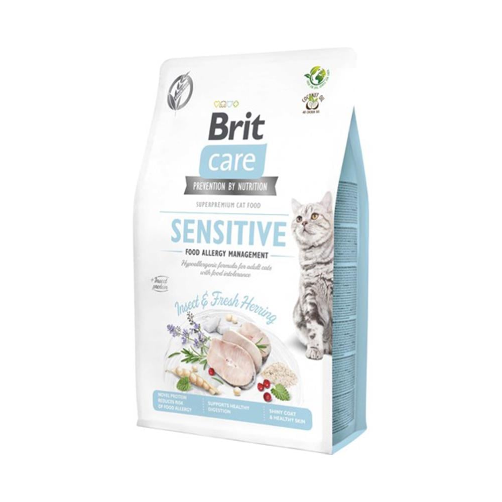 Brit Care Sensitive Tahılsız Böcek ve Ringa Balıklı Alerji Kontrolü Hypoallergenic Kedi Maması 2 kgBrit Care