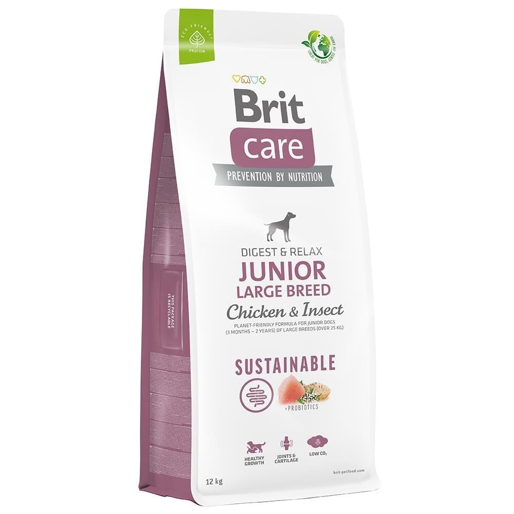 Brit Care Sustainable Junior Large Breed Tavuklu ve Larvalı Büyük Irk Yavru Köpek Maması 12kg Brit Care