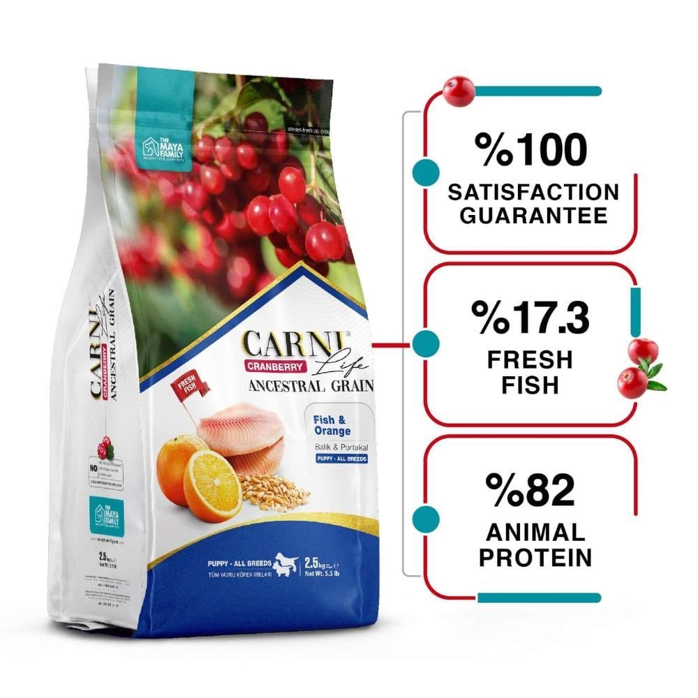 Carni Life Balık Etli ve Portakallı Yavru Köpek Maması 2.5 kgCarni Life