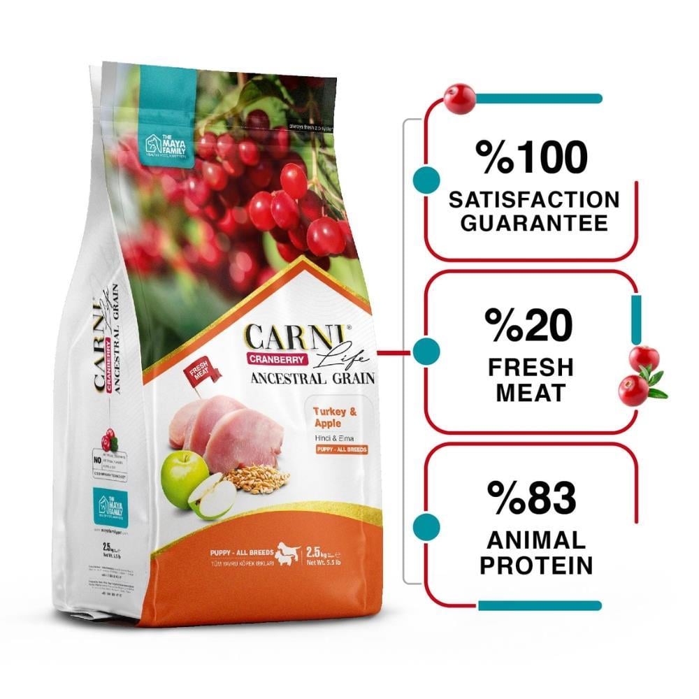 Carni Life Hindili ve Elmalı Yavru Köpek Maması 7 kgCarni Life