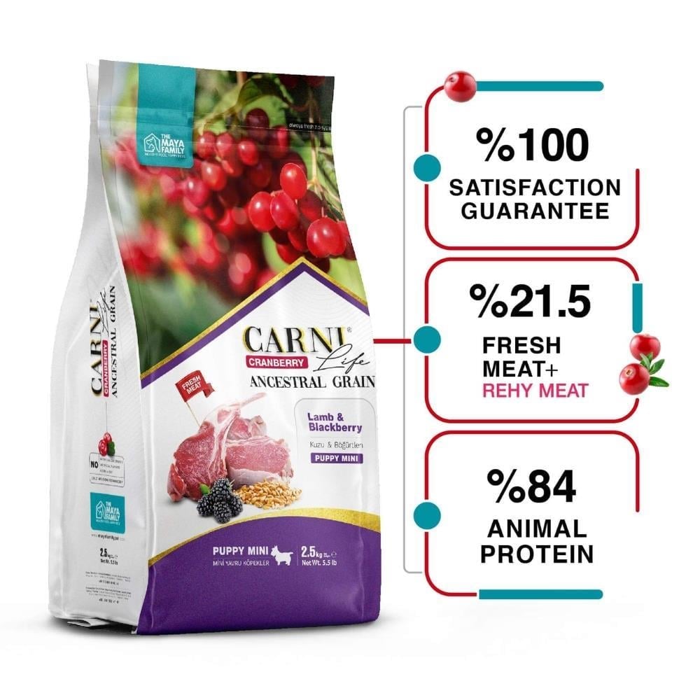 Carni Life Kuzu ve Böğürtlen Mini Yavru Köpek Maması 7 kgCarni Life