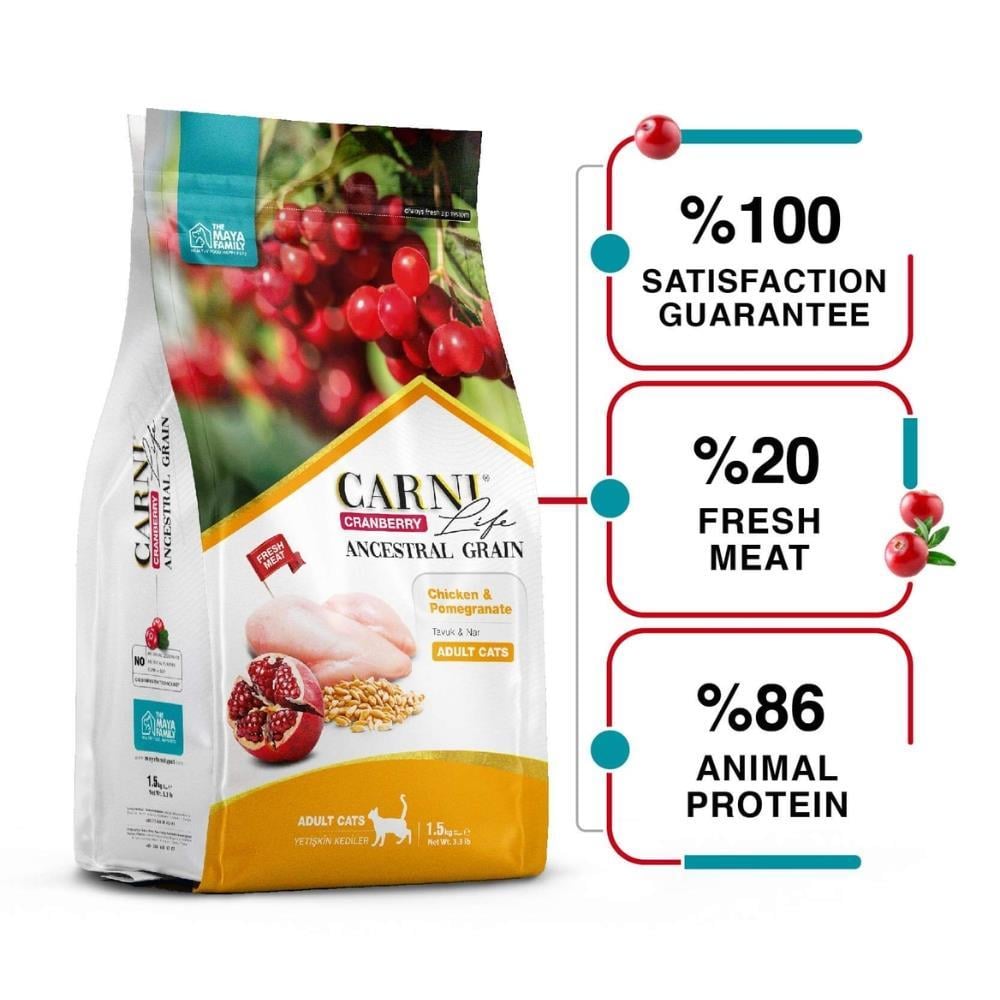 Carni Life Tavuklu ve Narlı Yetişkin Kedi Maması 5 kgCarni Life