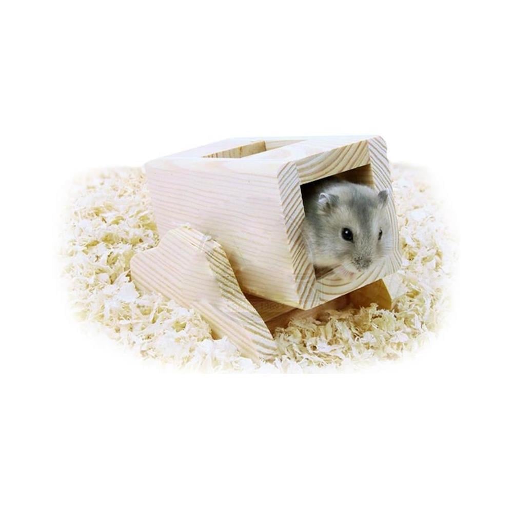 Carno Naturel Ahşap Kutulu Tahterevalli Hamster Oyuncağı 11 cmCarno