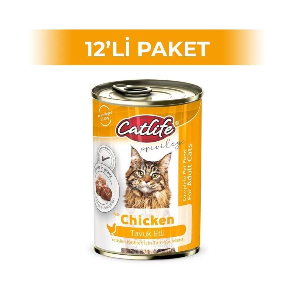 Catlife Tavuklu Kedi Konservesi 400 gr 12 AdetCatlife