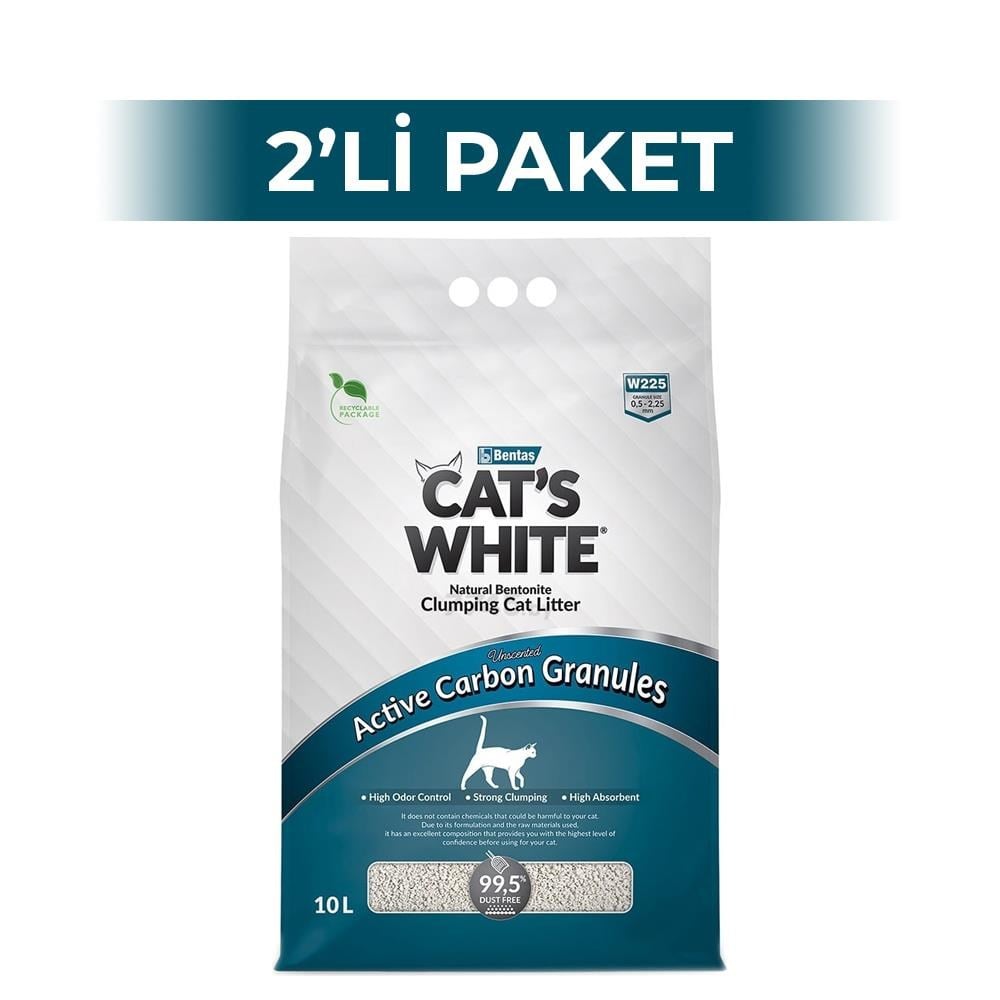 Cat's White Aktif Karbonlu Kedi Kumu 10 lt 2 AdetCat's White