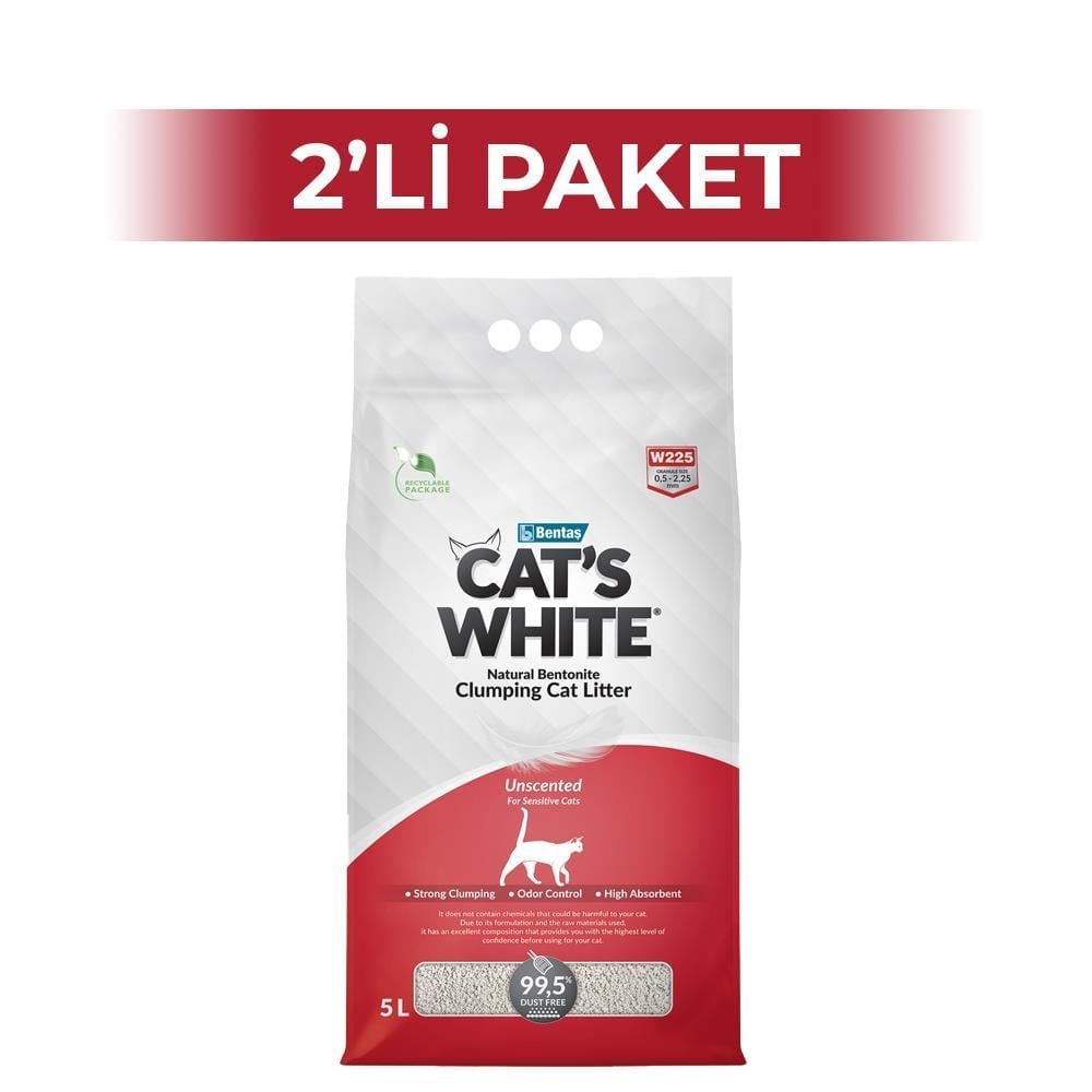 Cat's White Kokusuz Kedi Kumu 5 lt 2 AdetCat's White