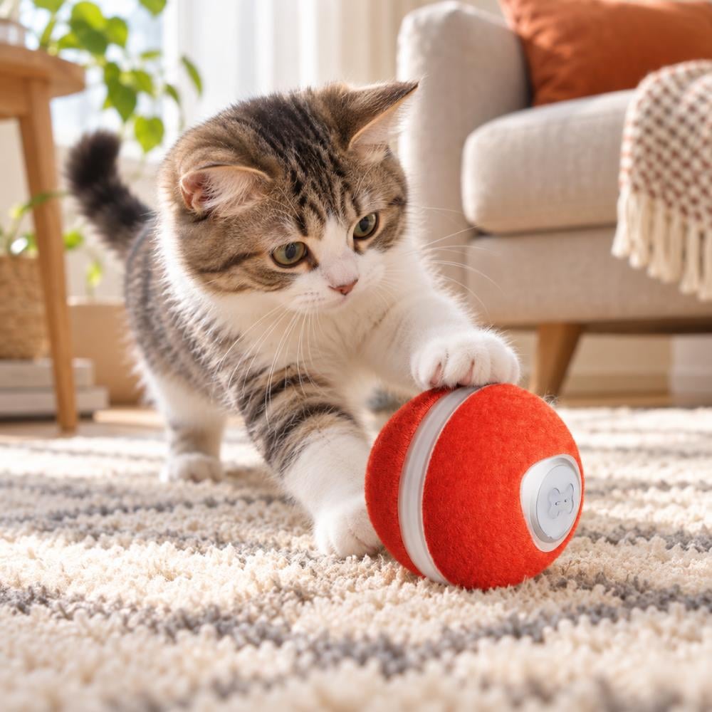 Cheerble Wicked Ball M3 Şarjlı Akıllı İnteraktif Kedi Oyuncağı Kırmızı 4,7 cmCheerble