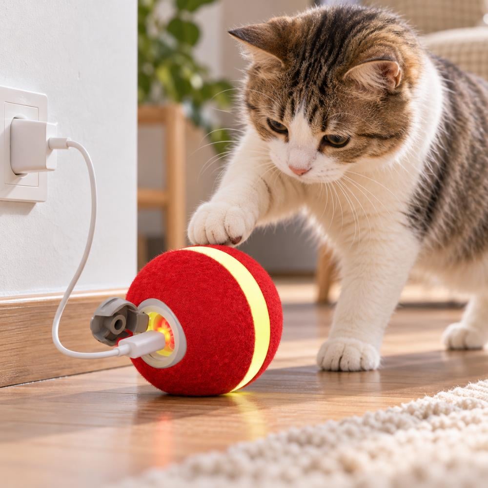 Cheerble Wicked Ball M3 Şarjlı Akıllı İnteraktif Kedi Oyuncağı Kırmızı 4,7 cmCheerble