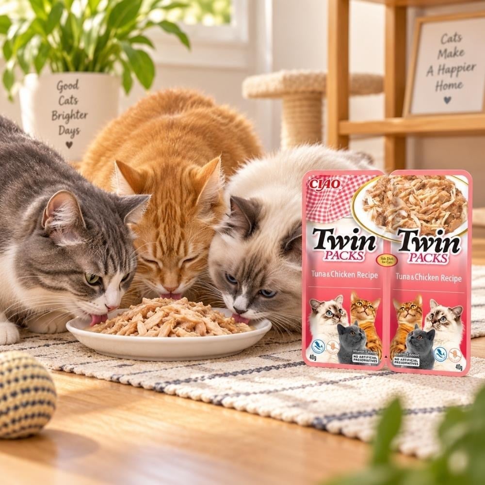 Ciao Inaba Twin Packs Ton Balıklı ve Tavuklu Kedi Çorbası 2 x 40 grCiao