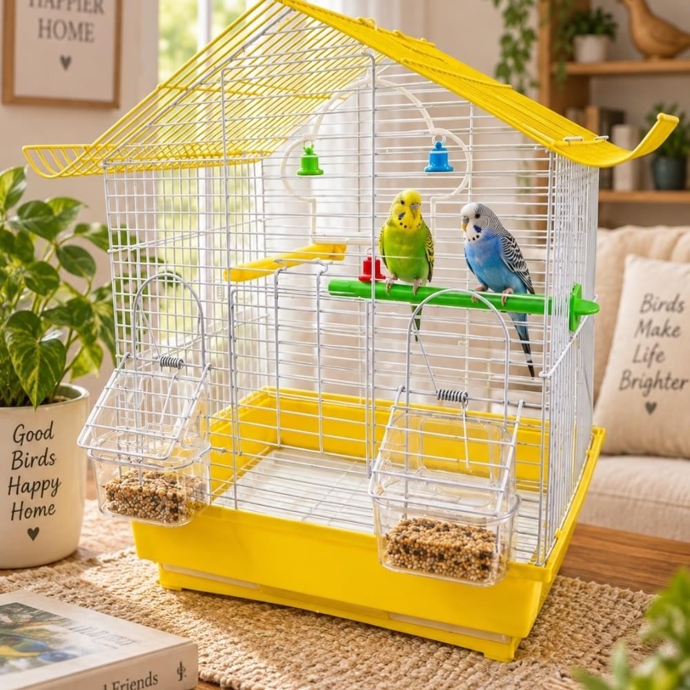 Çift Kapılı Muhabbet Kuşu Kafesi 29x22x37 cmHas