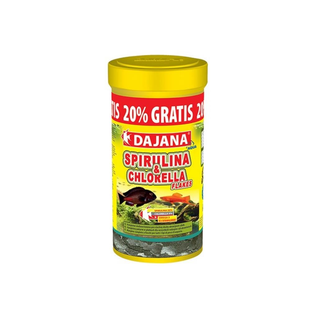 Dajana Spirulina ve Chlorella Flakes 250 ml + 250 ml Free 60 grDAJANA