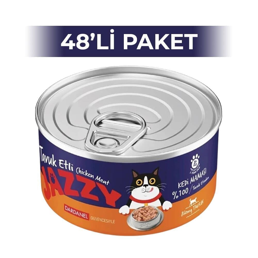 Dardanel Jazzy Tavuk Etli Kedi Konservesi 95 gr 48 AdetDardanel Jazzy
