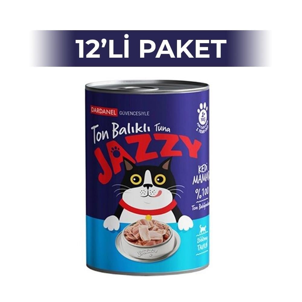 Dardanel Jazzy Ton Balıklı Kedi Konservesi 400 gr 12 AdetDardanel Jazzy