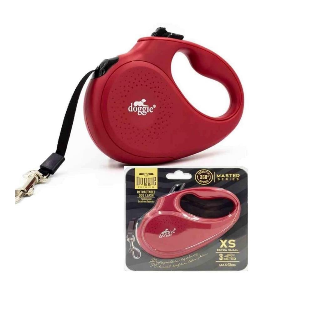 Doggie Otomatik Köpek Tasması Master XS 12 Kg 3M KırmızıDoggie