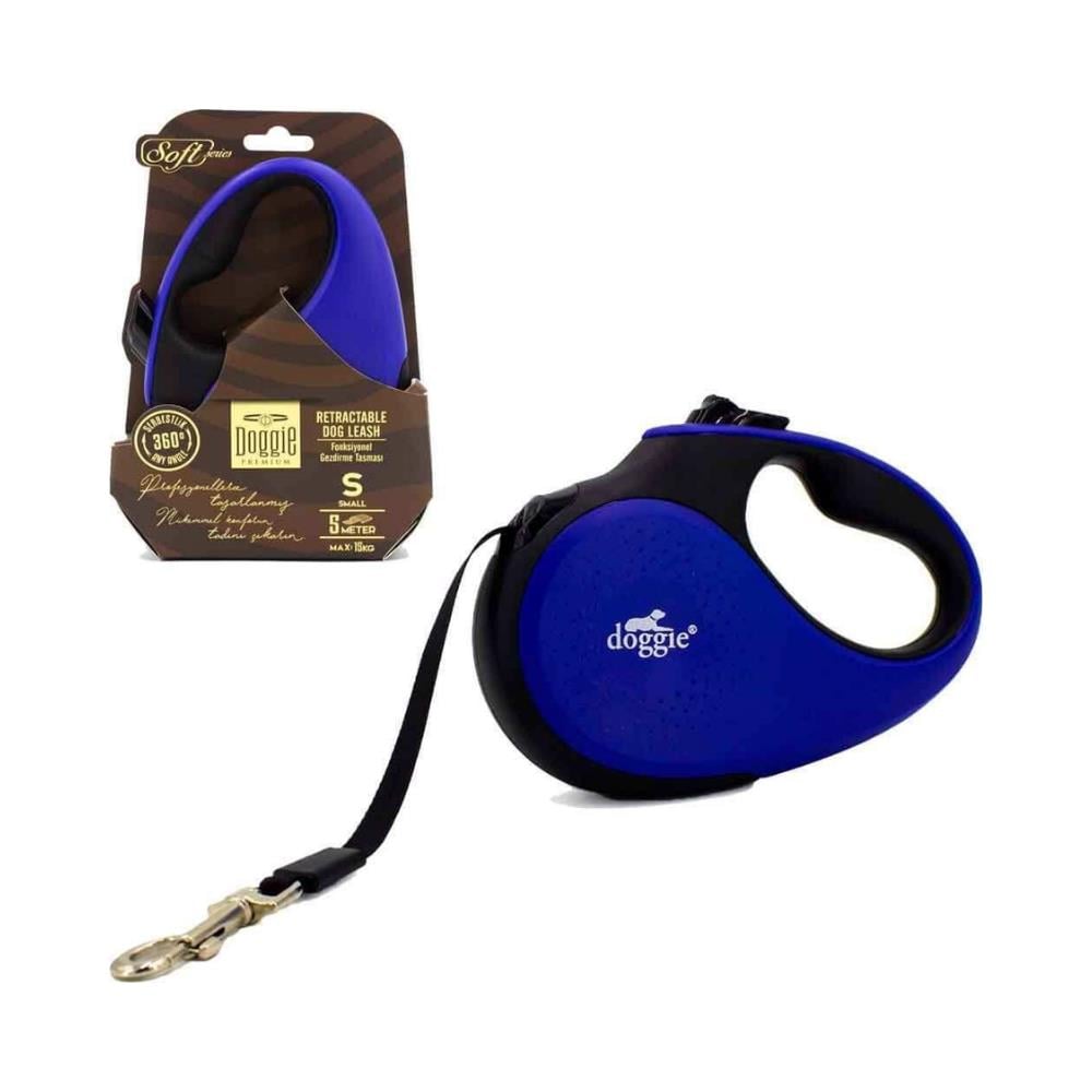 Doggie Otomatik Köpek Tasması Soft S 15 kg 5 m LacivertDoggie