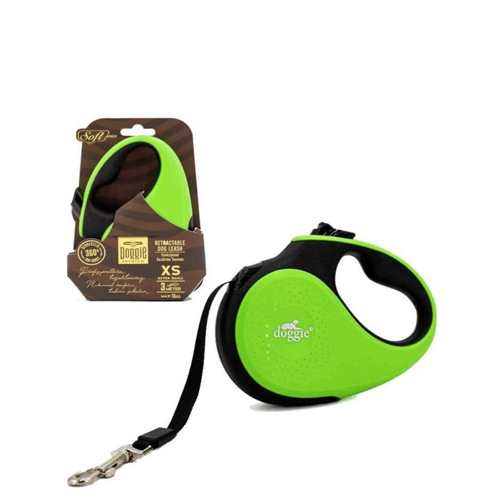 Doggie Otomatik Köpek Tasması Soft XS 12 kg 3 mt YeşilDoggie