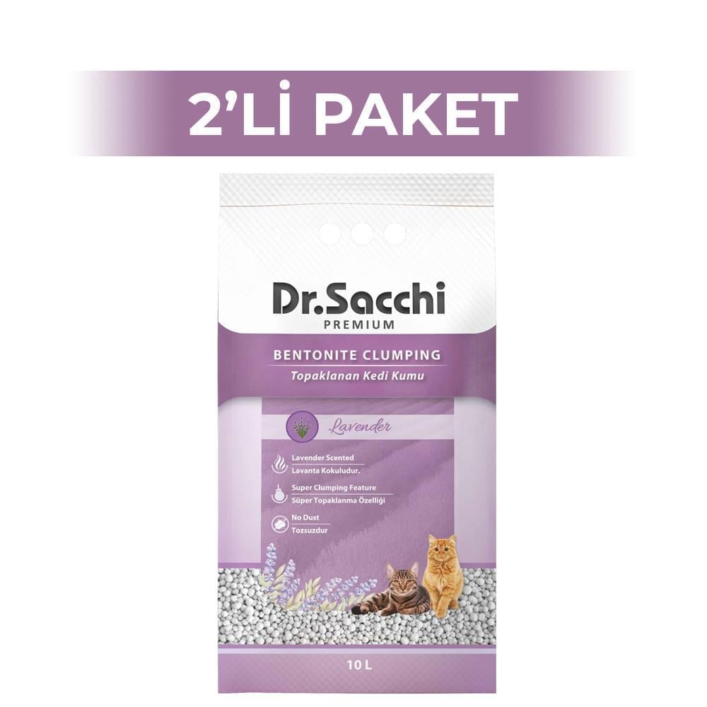 Dr.Sacchi Süper Emici Lavantalı Topaklanan Bentonit Doğal Kedi Kumu 10 lt 2 AdetDr. Sacchi