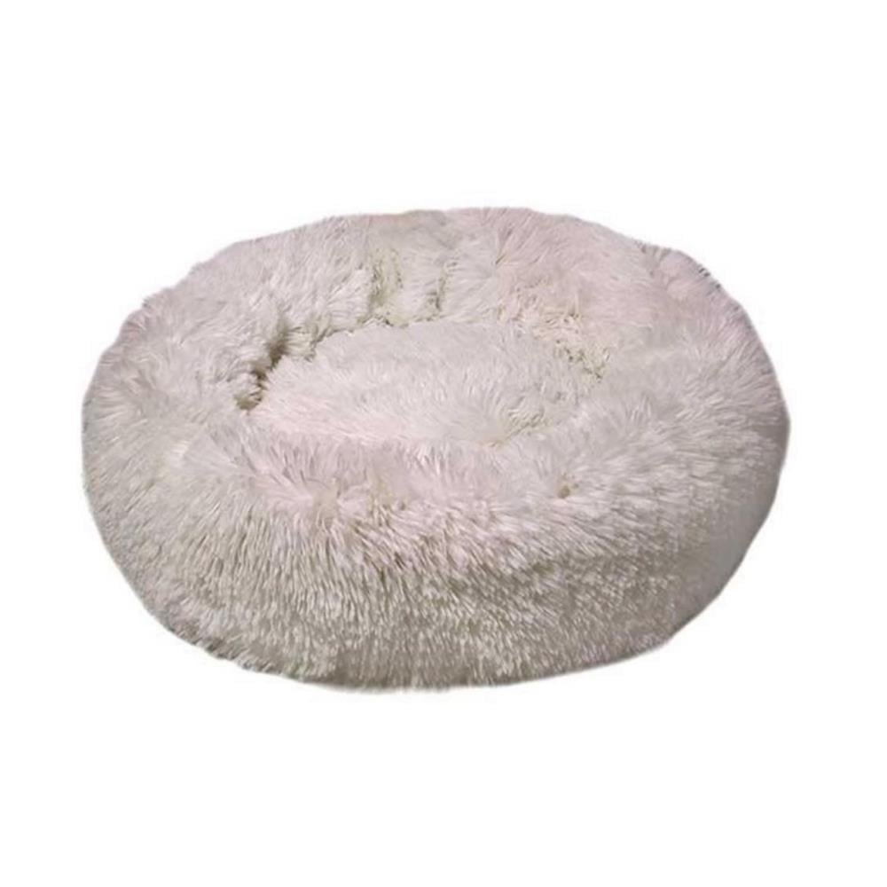 Dubex Ponchik Beyaz Peluş Yuvarlak Kedi Yatağı SmallDubex