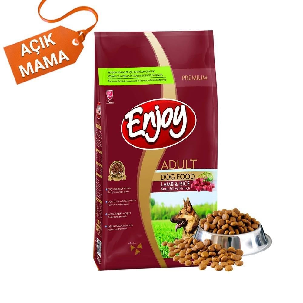 Enjoy Kuzu Etli Pirinçli Yetişkin Köpek Maması 2 kg Açık MamaEnjoy