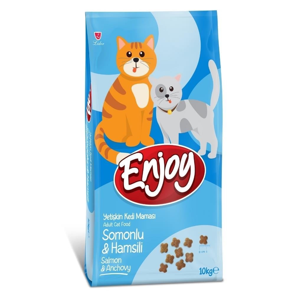 Enjoy Somonlu ve Hamsili Yetişkin Kuru Kedi Maması 10 kgEnjoy