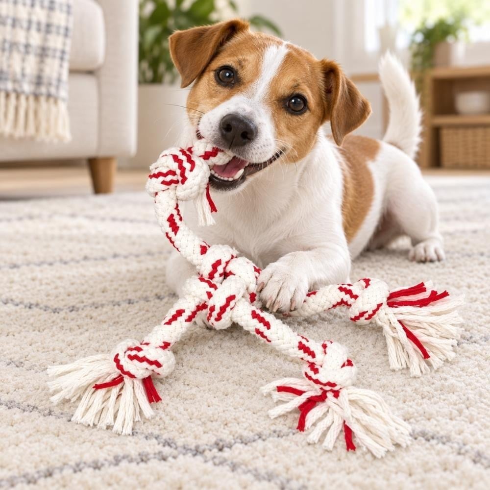 Eurodog Diş İpi Köpek Oyuncağı 30 cm Kırmızı BeyazEuroGold