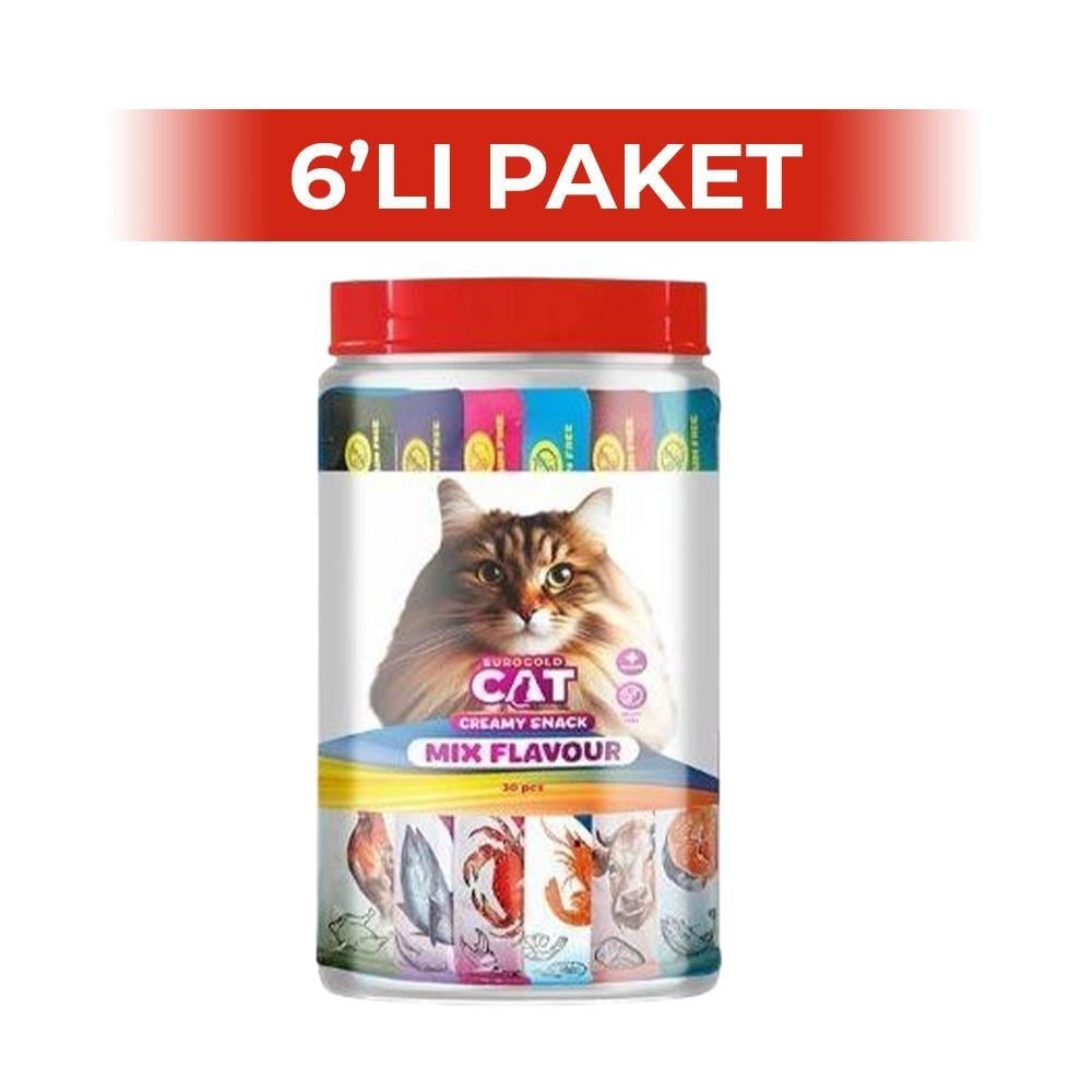 EuroGold Karışık Sıvı Kedi Ödülü 30x15 gr 6 AdetEuroGold