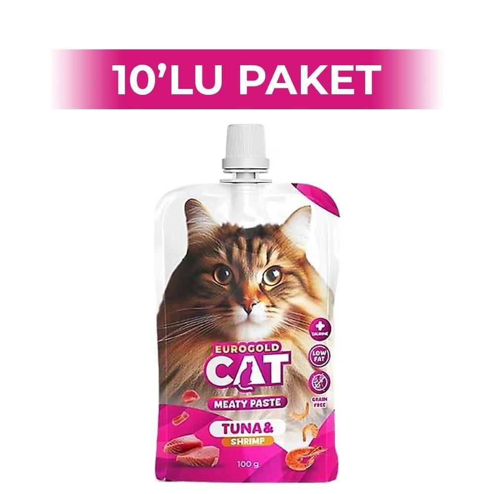 EuroGold Ton Balığı ve Karides Ezme Kedi Ödülü 100 gr 10 AdetEuroGold