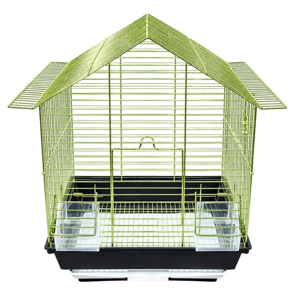 EuroGold Üçgen Çatılı Pirinç Kuş Kafesi 34,5 x 28 x 45,5 cmEuroGold
