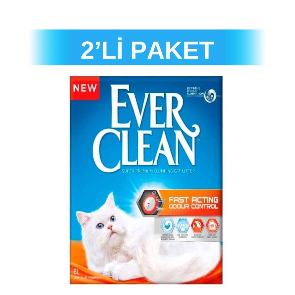 Ever Clean Fast Acting Hızlı Koku Emen Kedi Kumu 6 lt 2 AdetEver Clean