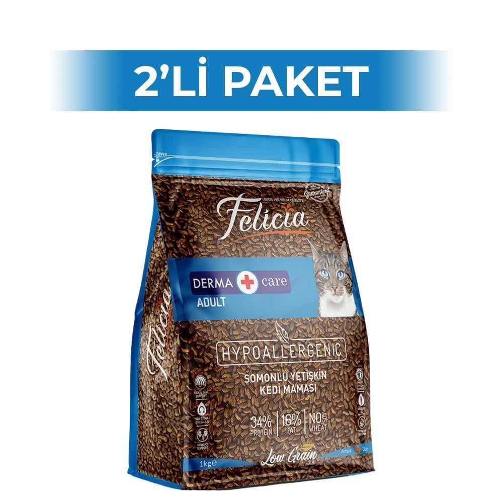 Felicia Somonlu Yetişkin Kedi Maması 1 kg 2 AdetFelicia
