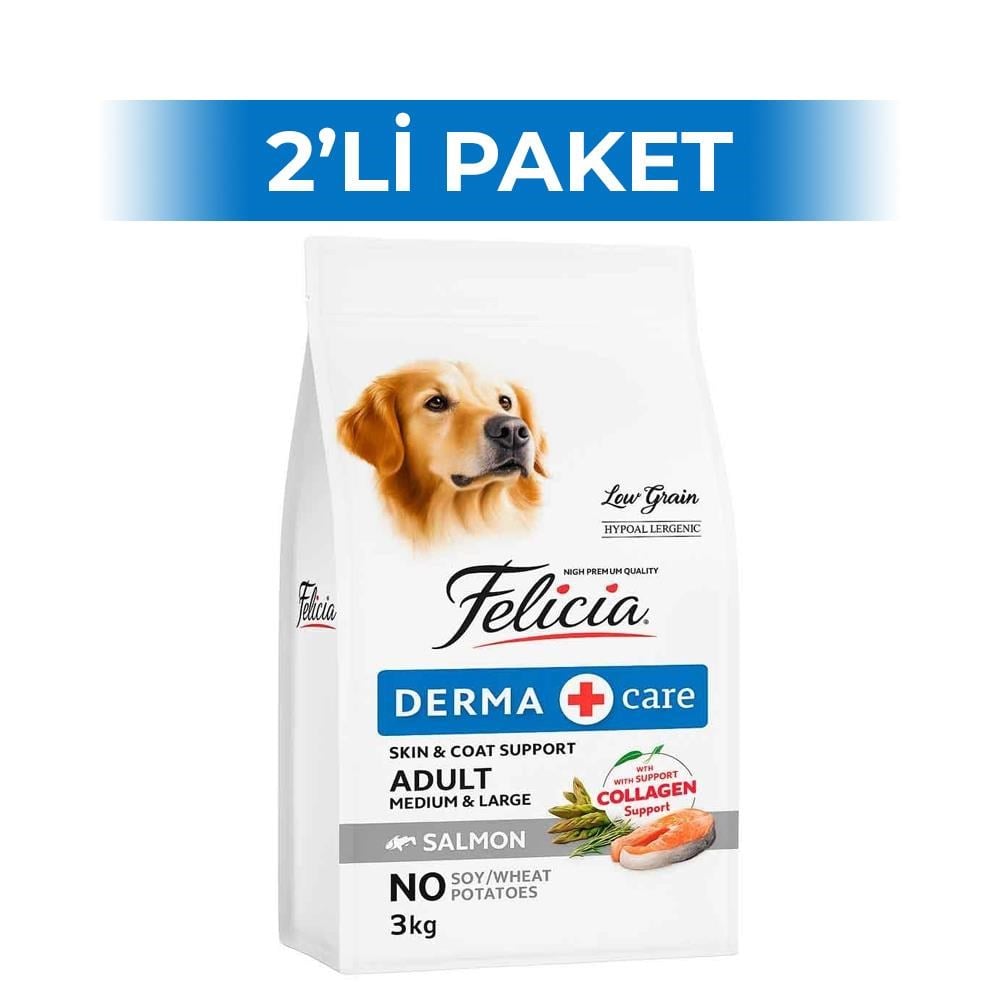 Felicia Somonlu Yetişkin Köpek Maması 3 kg 2 AdetFelicia