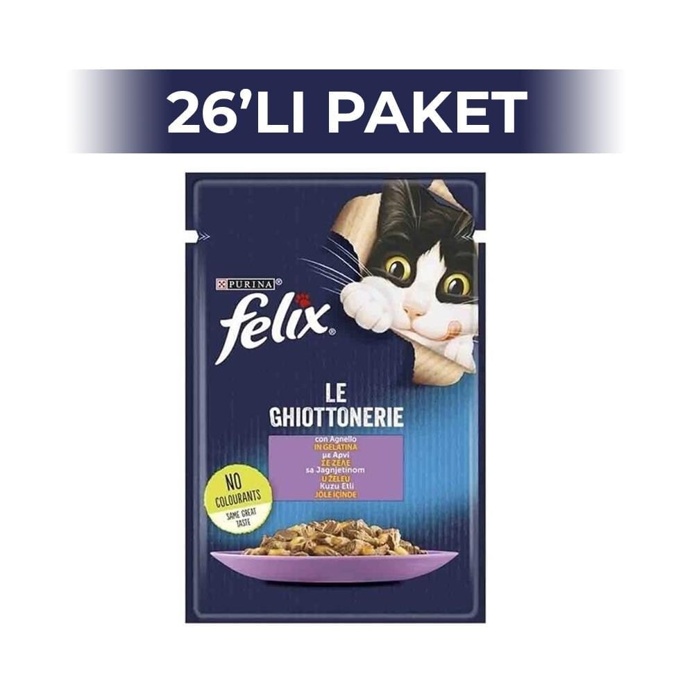 Felix Kuzu Etli Yaş Kedi Maması 85 gr 26 AdetFelix
