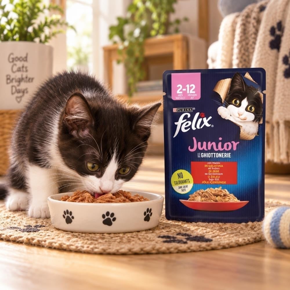 Felix Pouch Jöle İçinde Sığır Etli Yavru Yaş Kedi Maması 85 grFelix