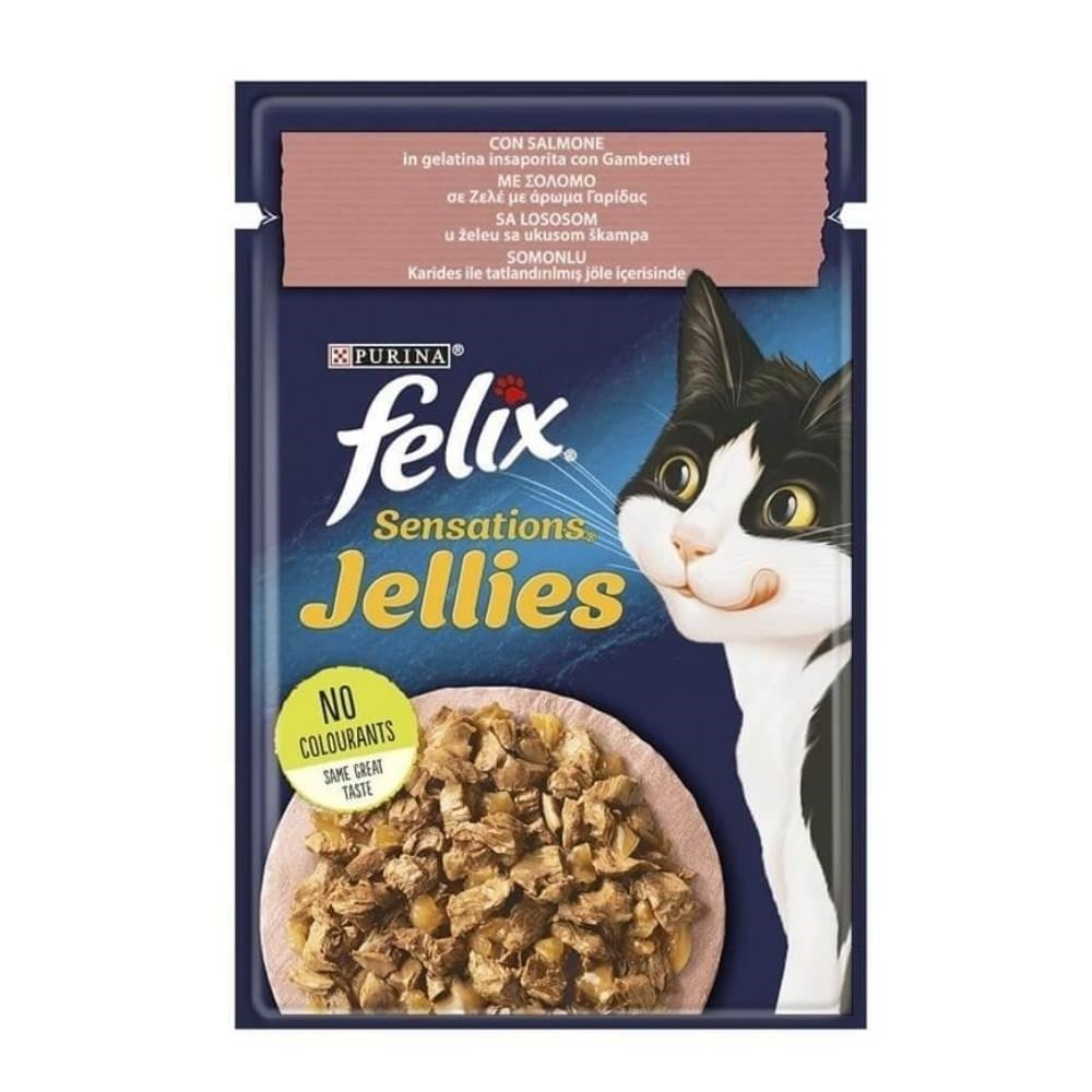 Felix Sensations Somonlu ve Karidesli Yetişkin Yaş Kedi Maması 85 grFelix