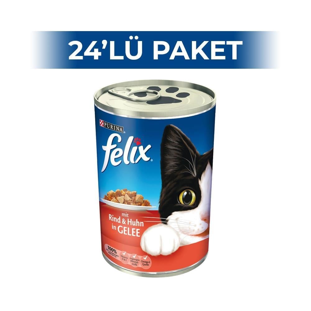 Felix Sığır Etli Kedi Konservesi 400 gr 24 AdetFelix
