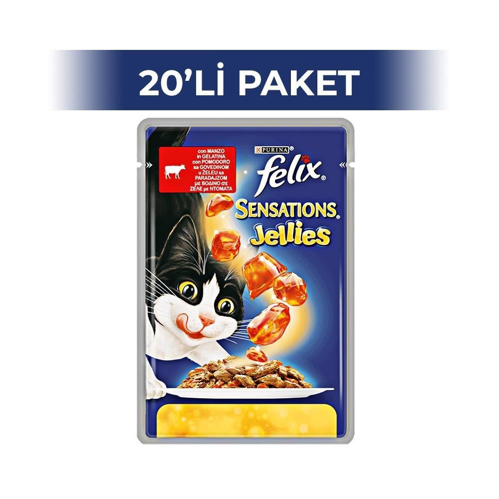Felix Sığır Etli ve Domatesli Yaş Kedi Maması 100 gr 20 AdetFelix