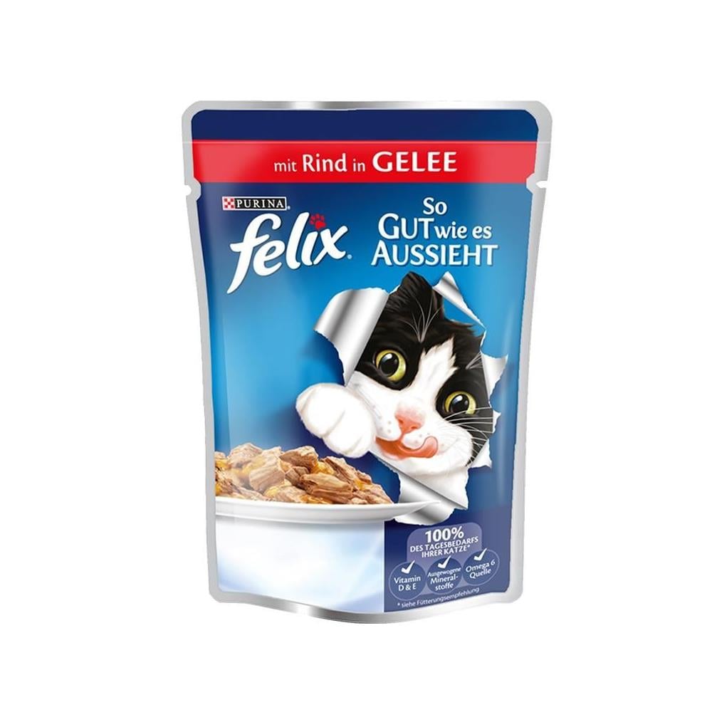 Felix Sığır Etli Yaş Kedi Maması 100 Gr 48 AdetFelix